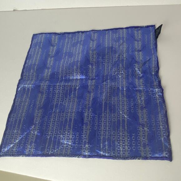 100% SIlk Pocket Squares Lot of 2 Paisley Blue/Purple Simone and Luigi 12.5" - Picture 4 of 8